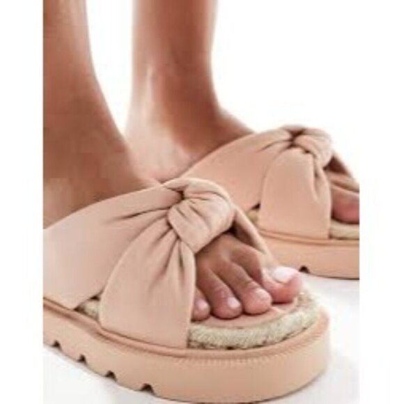 Asos Design Wide Fit Jemima Cross Strap Espadrilles in Light Pink US7/ EU38 - Picture 7 of 7